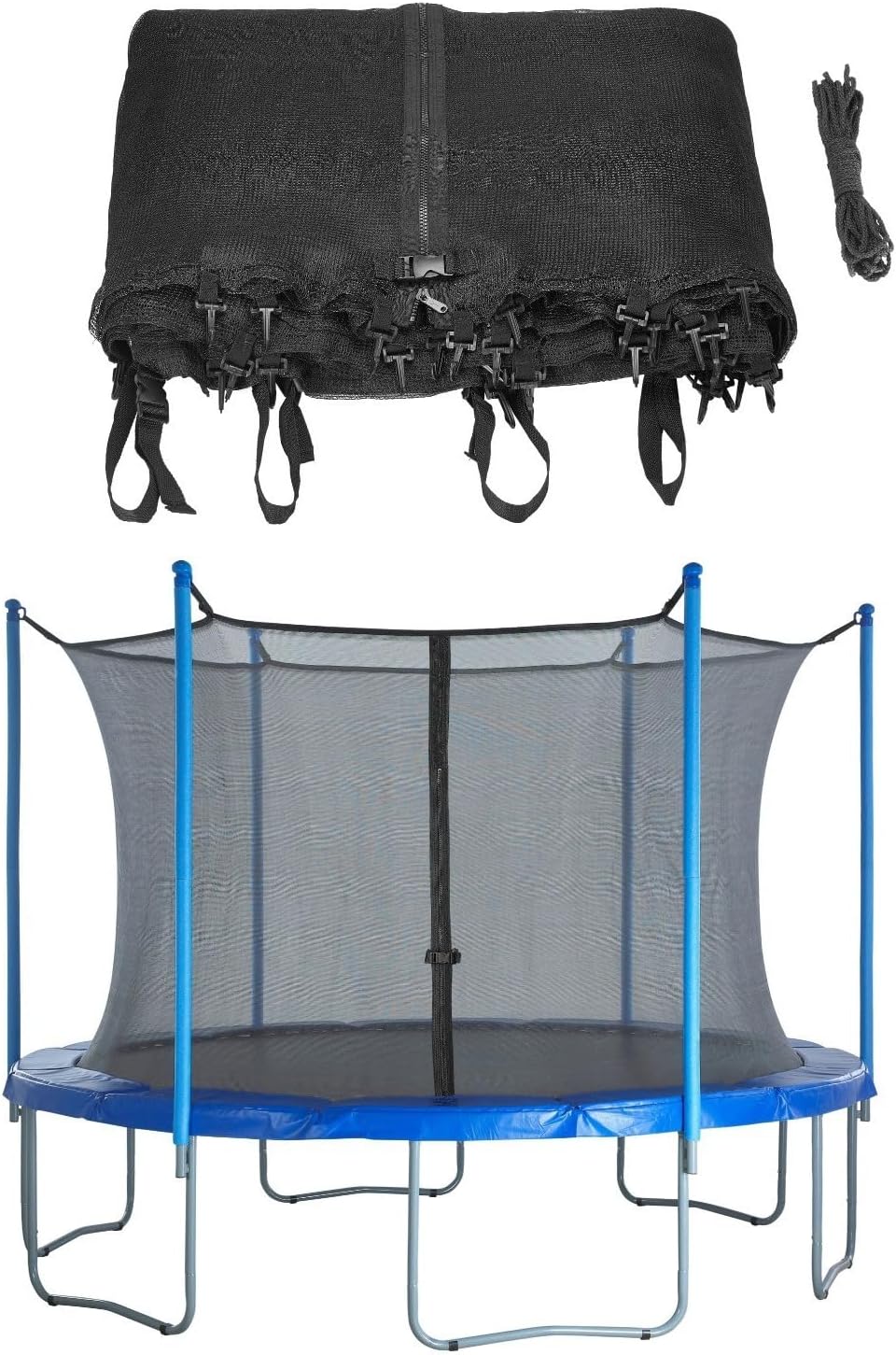 Upper Bounce Machrus Round Trampoline Net Replacement, Tear and Weather-Resistant with Adjustable Straps, Lightweight, Foldable