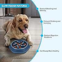 Vista 21 de UPSKY Slow Feeder Dog Puzzle Bowl, Interactive Bloat Stop Non-Slide Lick Treat Bowl for Small Medium Dogs (Black)