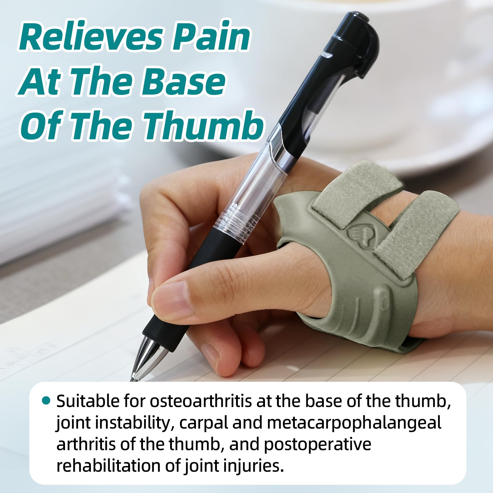 CMC Daumenbandage für rechte Hand, Arthritis-Daumenstabilisator mit Memory-Form, verstellbare Fingerschiene für Hände, Handgelenk, Schmerzlinderung, für Männer und Frauen (Grau-Linkshänder