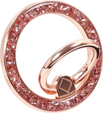 Magnetic Phone Ring for MagSafe Grip [Super Magnet] StylishTwinkle Design Ring Holder Stand, magsafe pop Socket Rose Gold