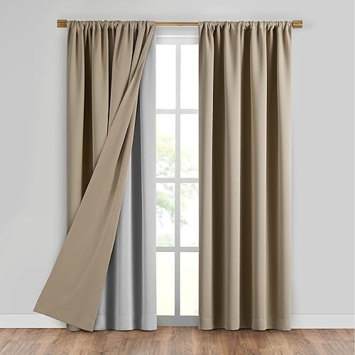Elrene Home Fashions SunVeil Forro de cortina térmica extra ancho con tecnología YarnLock, panel individual, gris claro, 40 x 60 pulgadas (1 forro)