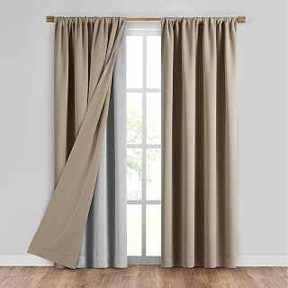 Elrene Home Fashions SunVeil Extra-Wide Thermal Blackout Curtain Liner with YarnLock Technology, Single Panel, Light Grey, 40 in x 80 in (1 Liner)