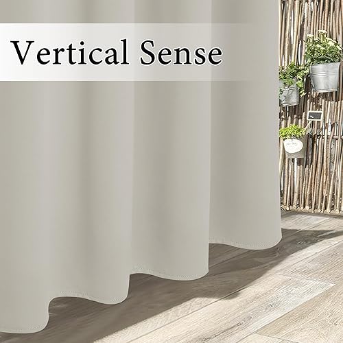 Miniatura 52 de RYB HOME Outdoor Curtains Blackout - 2 Panels Outside Curtains Waterproof Thermal Insulating for Patio Porch Garage Garden Gazebo Universal Biscotti