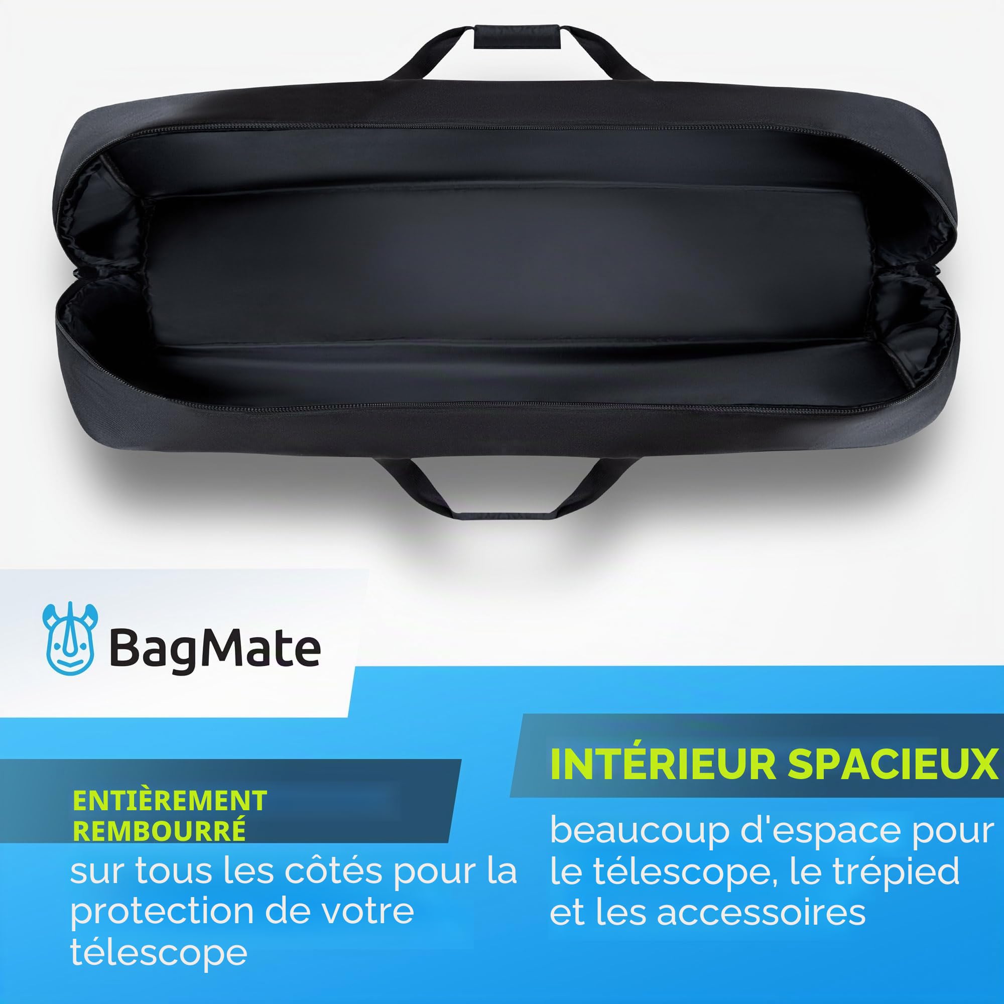 Sac de télescope Multifonctionnel - Absorbeur de Chocs - avec bandoulière réglable et Espace de Rangement supplémentaire (99 x 31 x 31 cm)