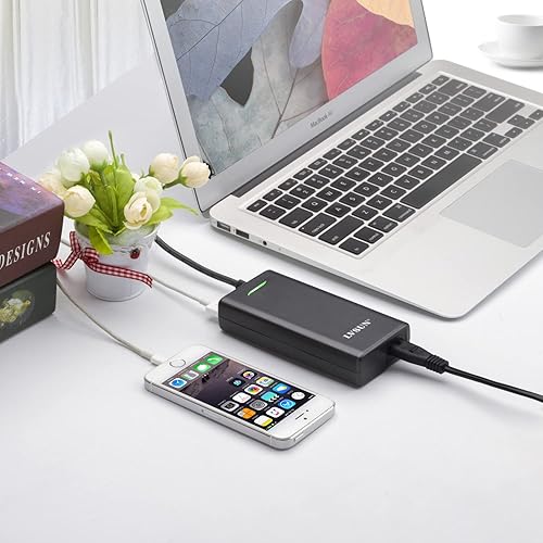 Miniatura 6 de Cargador universal para laptop de 90 W, adaptador de CA delgado con puerto USB para teléfonos móviles | Tablet compatible con Dell Lenovo Toshiba