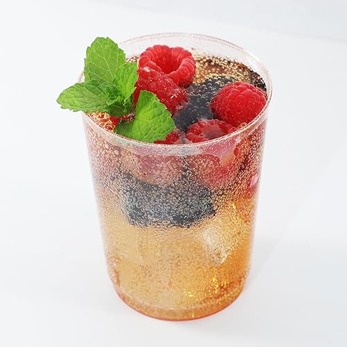 Miniatura 5 de Homy Feel Vasos de plástico con purpurina azul de 10 onzas, 50 unidades, tazas de cóctel desechables, vino de plástico, vasos de plástico, vasos de