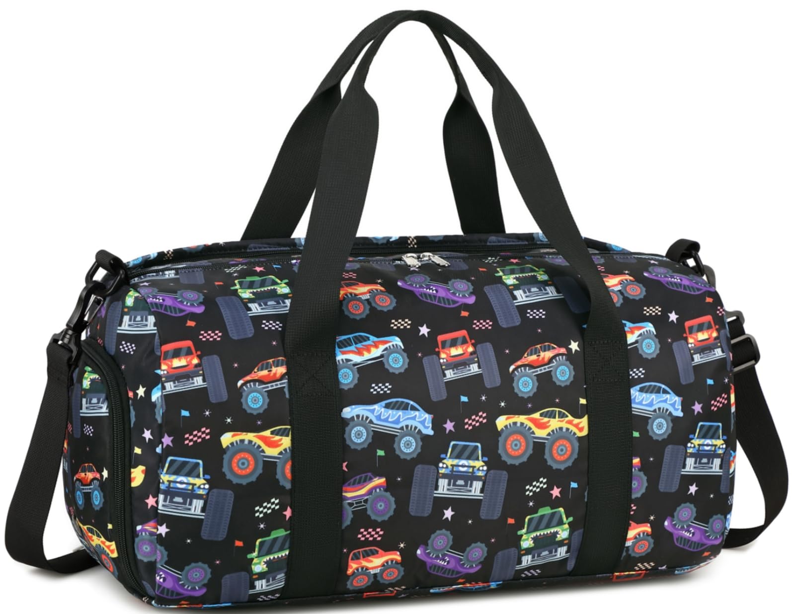 LOIDOU Sports Bag Travel Bag Women Girls Boys Sports Bag with Large Shoe Compartment Wet Compartment Sports Travel Bag Training Bag Swimming Bag for Travel Gym Yoga, Large wheel vehicle, 44.5 cm x