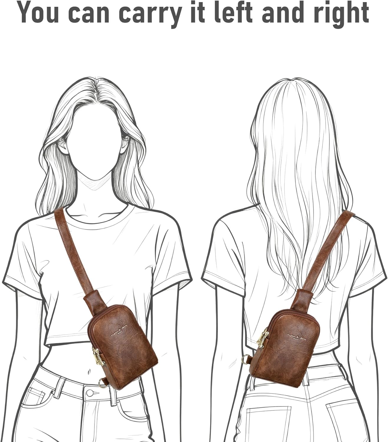 INICAT Small Sling Bag for Women Everyday & Travel Crossbody Bags Lightweight Cross Body Purses Vegan Leather - Image 8