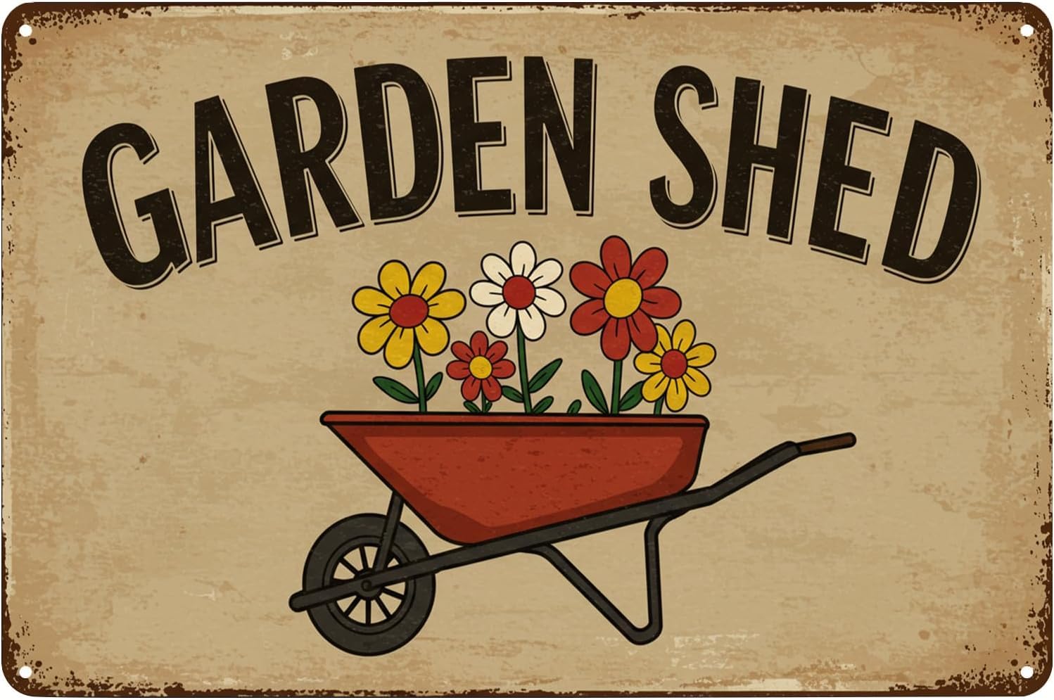 SMAZDFXX Garden Shed Sign Retro Art Print Poster Vintage Garden Metal Signs Outdoor Home Bar Kitchen Cafe Decor Farmhouse Aluminium Hanging Plaque 8"x12"