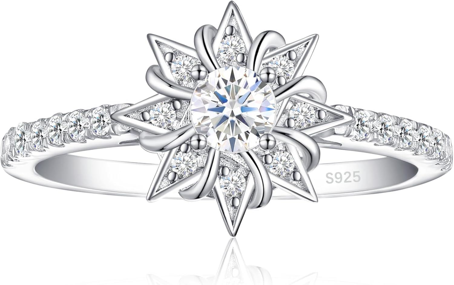 925 Sterling Silver Engagement Ring for Women Promise Ring for Her Wedding Bands Cubic Zirconia Ring Size 4-10.5