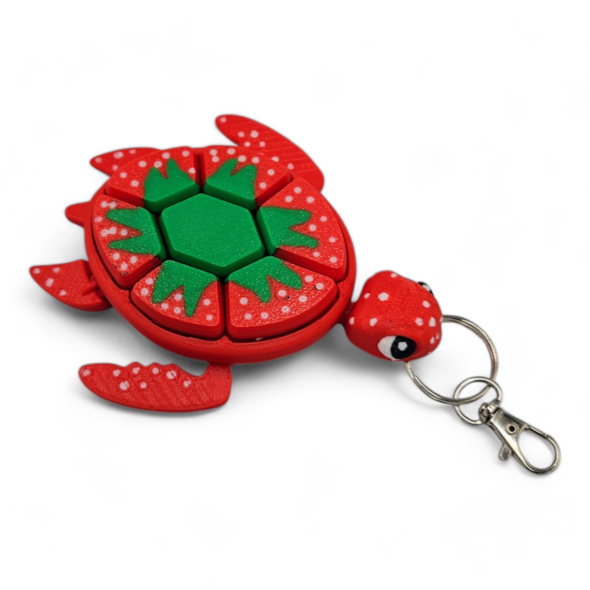 Fidget Clicker For Adults Fruit Turtle Fidget Clickers - Stress Relief Keychain With Mechanical Click (Strawberry) Clicky Fidget Toy