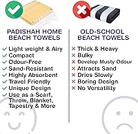 Vista 56 de Oversized Turkish Beach Towel 38’’x71’’ - Set of 2 100% Turkish Cotton Lightweight Sand Free Quick Dry Pool Towels Extra Large Bath Towels for