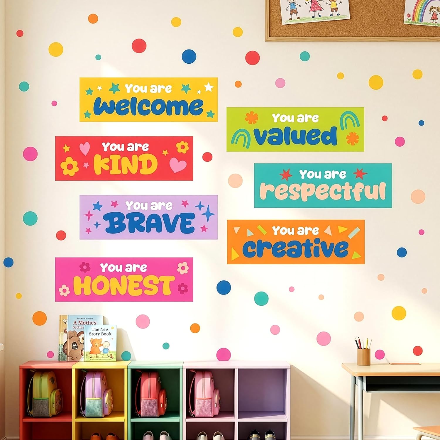 DECOWALL Positive Affirmation Wall Stickers for Kids – Colorful Inspirational Quote Peel and Stick Wall Decals for Classroom, Nursery, Playroom & Reading Corner Decor (SG2-2603)