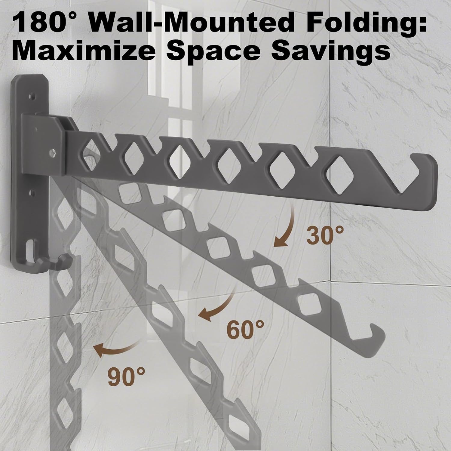 Wall Mounted Clothes Drying Rack, Wall Clothes Hanger Foldable
