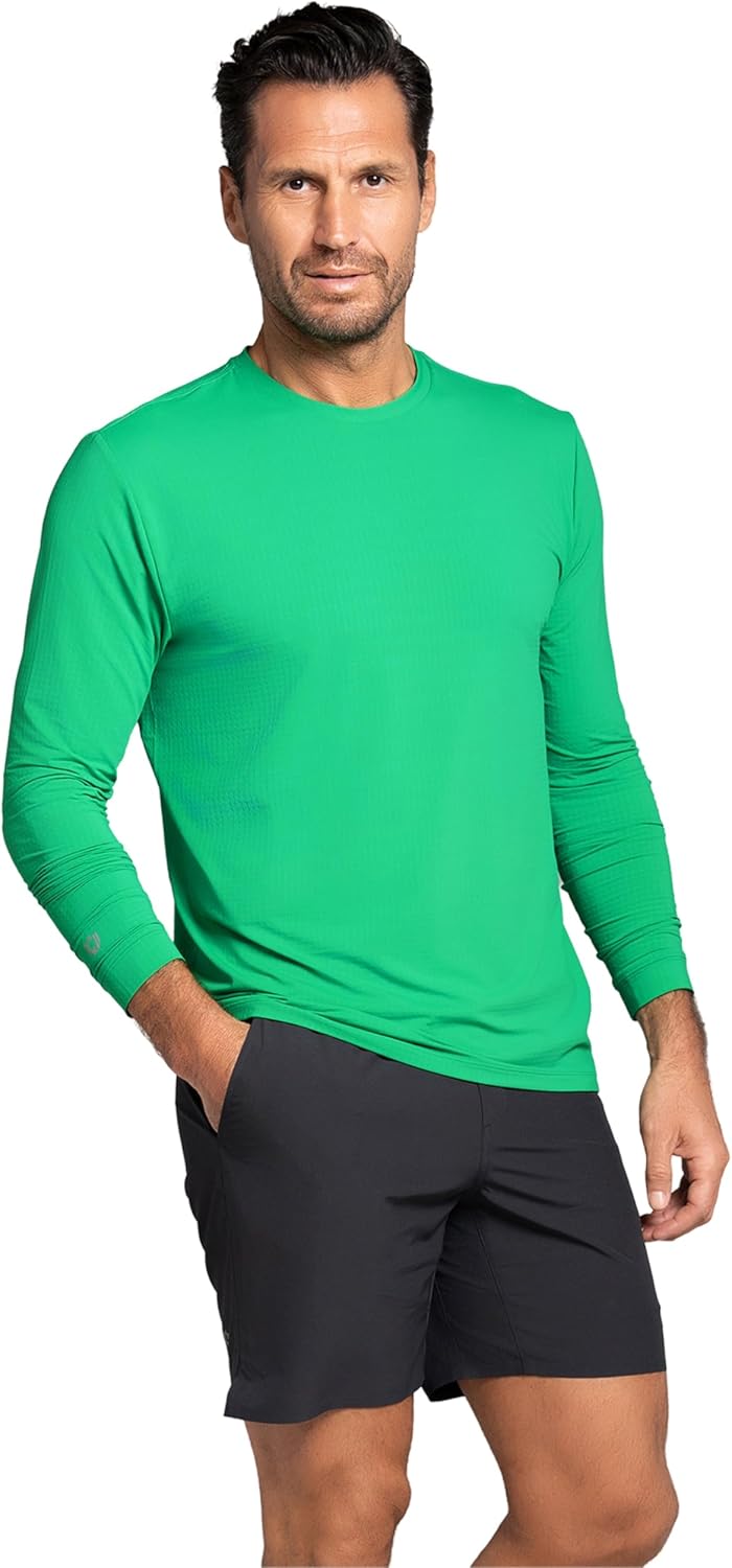 IBKUL Athleisure Wear Sun Protective UPF 50+ Icefil Cooling-Long Sleeve Crewneck T-Shirt (Modern Fit)-93199
