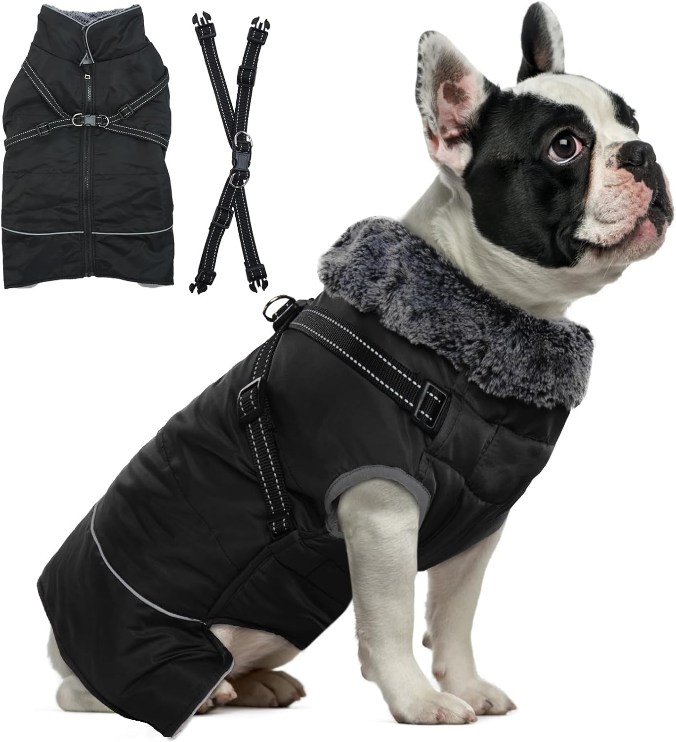 Hjumarayan Dog Coats Waterproof Dog Coat with Harness Warm Dog Jacket