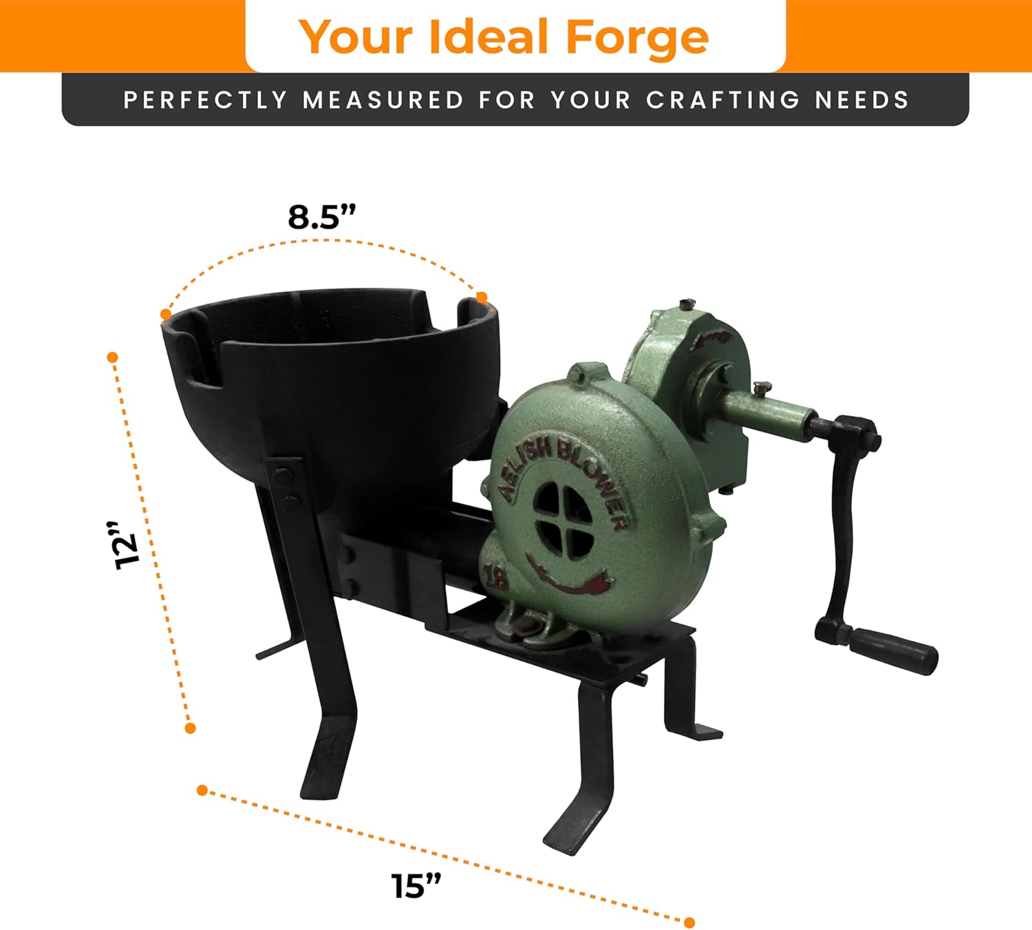 Simond Store Blacksmithing Coal Forge Furnace with Hand Blower for Knife Making Forging Farriers Tools and Equipment – Vintage Style Coal Forge with Pedal Type Handle