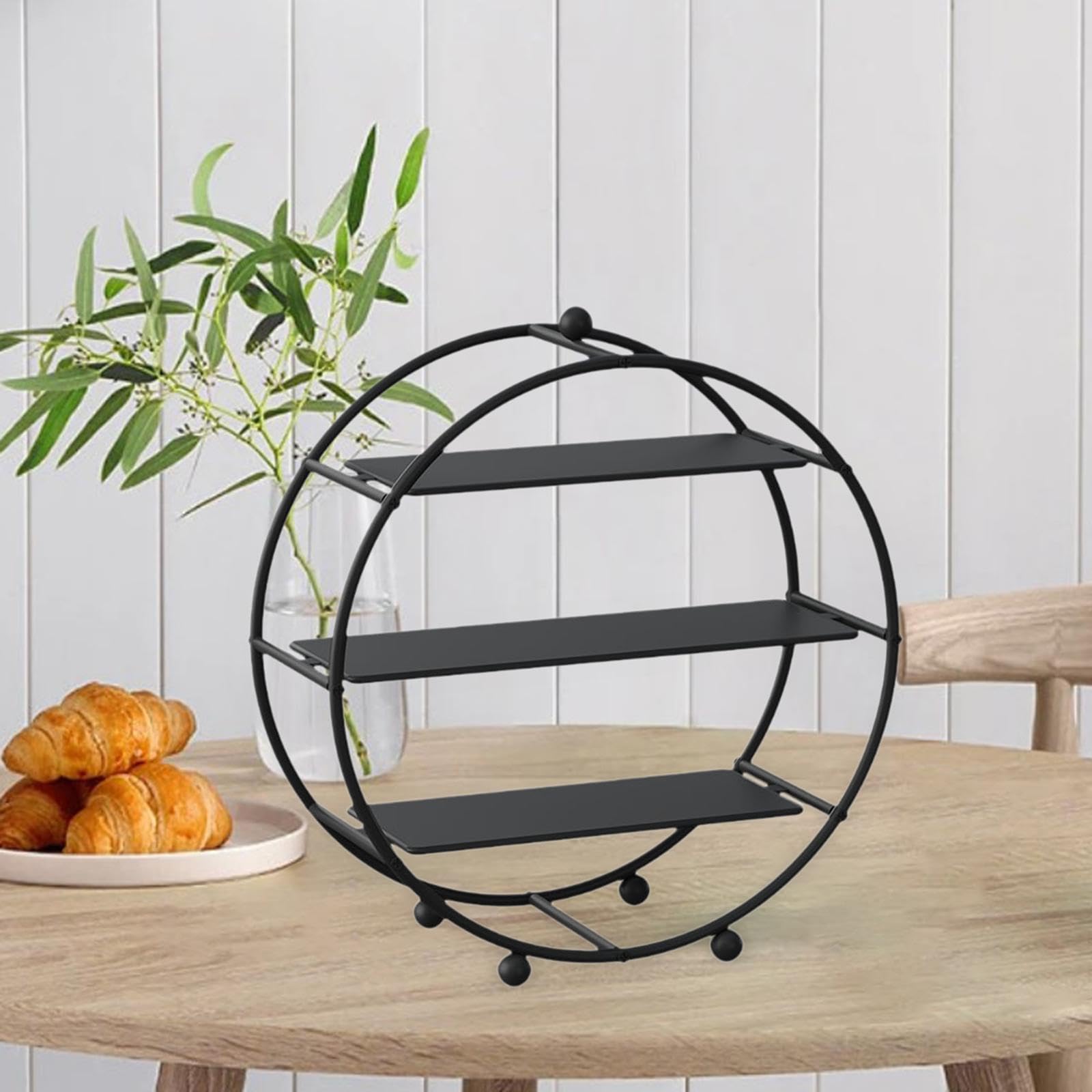 Présentoir à Trois étages pour Cupcakes, Fruits, Gâteaux et Desserts – Idéal pour Les Fêtes et Le Thé de L'après-midi à La Maison, Noir