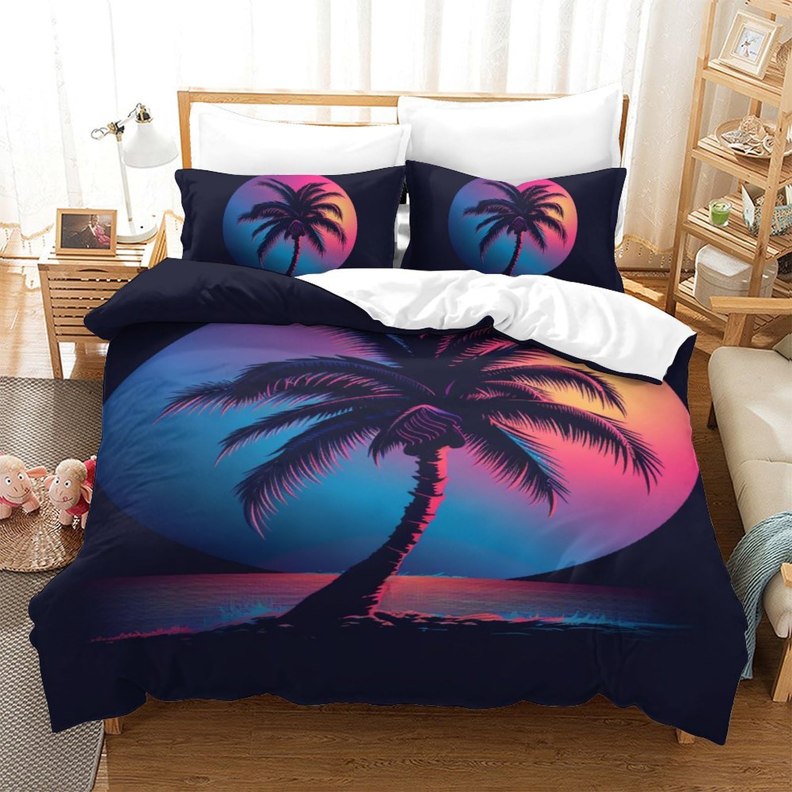 Housse de couette 140x200 les palmiers pour créer une ambiance tropicale dans la chambre