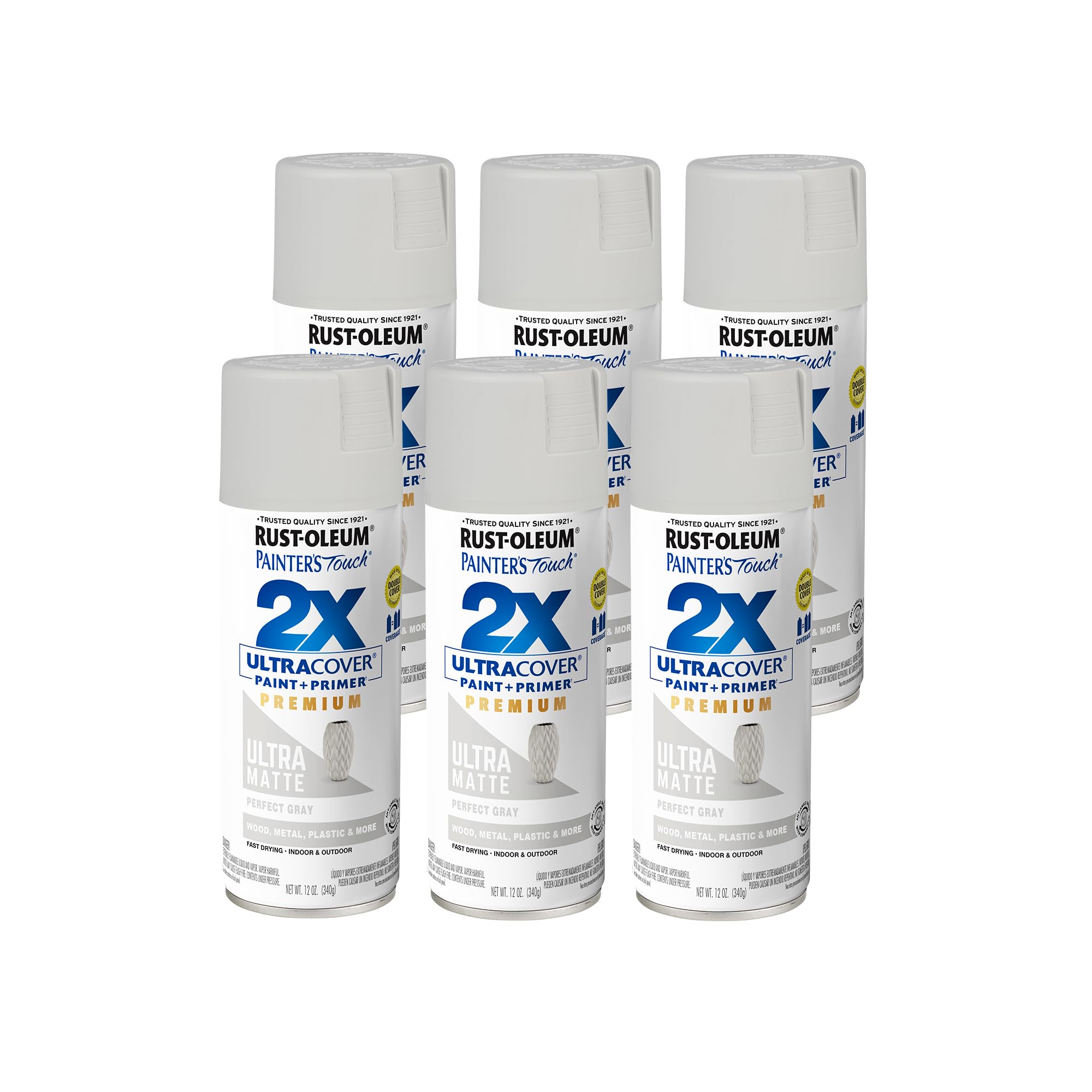 Rust-Oleum Painter's Touch 2X Ultra Cover Spray Paint, Perfect Gray