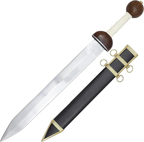 Vista 11 de Armory Replicas Colección de réplicas de espada corta y gladio romano con cuchillas de acero, vainas de cuero y diseños históricos