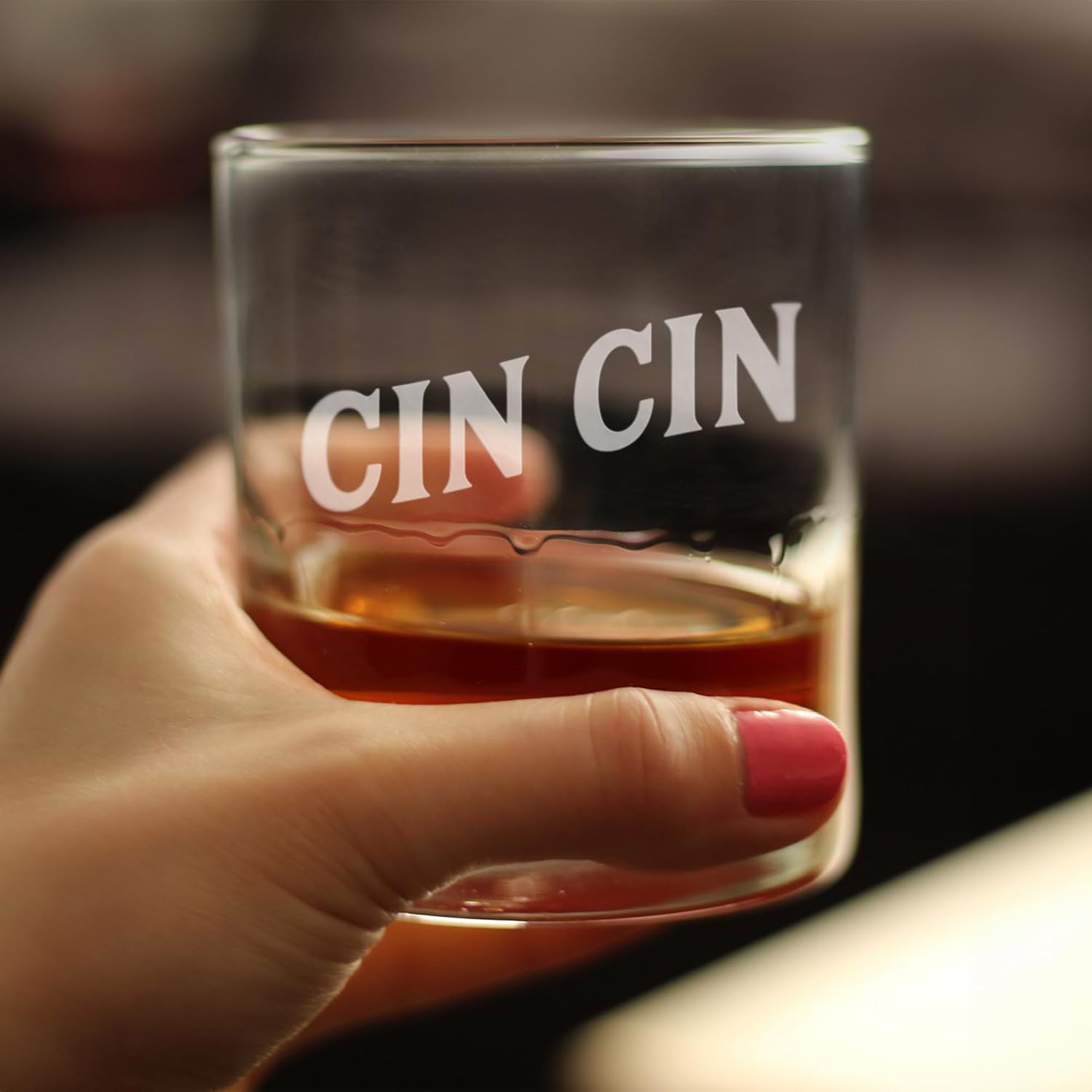 Bevvee Cin Cin - Italian Cheers - Whiskey Rocks Glass - Fun Italy Themed Gifts or Party Decor for Women and Men - Set of 2-10.25 Oz