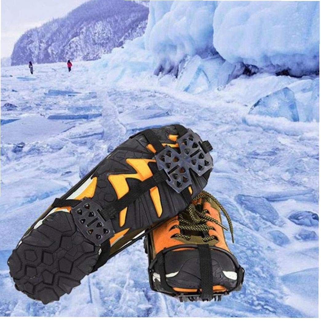 Chaussure Boot Crampons Snow Ice Traction Shoe 24 Dents Snow Antidérapant Crampons Noir M Size Couvre-Chaussures 1 Paire