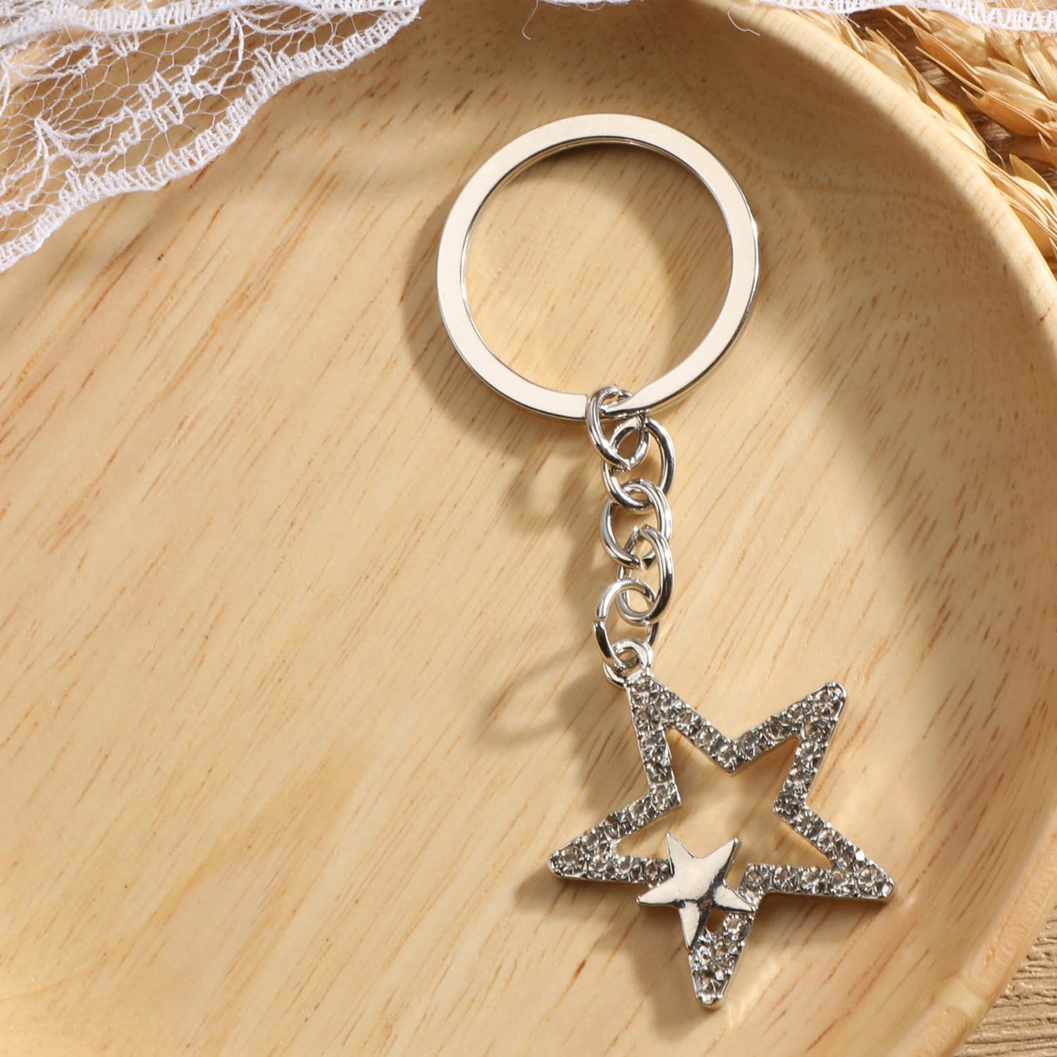 Bling Star Keychains for Women Dreamy Sky Bag Charm with Rhinestones Sparkling Gift Star Keycharms - Image 4
