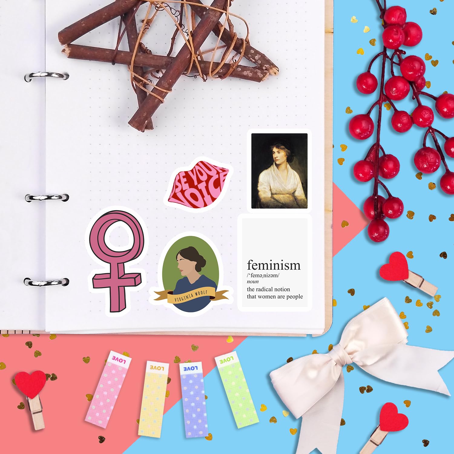 Adesivi Femministi per Bottiglie d'Acqua e Laptop - Favors a Tema Empowerment e Uguaglianza, Decalcomanie Impermeabili - Feminist Stickers