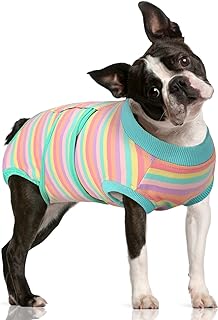 FUAMEY Recovery Suit for Dogs Cats After Surgery,Soft Breathable Pet Bodysuit E-Collar & Cone Alternative Surgical Suit Puppy Wear, Anti Licking Wounds Doggie Onesie Dog Neuter Shirt Mint Green M