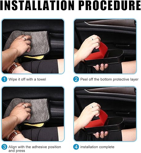 Miniatura 6 de QODOLSI Reposabrazos para codo de automóvil, 8.66 x 3.14 x 1.96 pulgadas, caja de almacenamiento de doble capa ABS ecológica de altura ajustable,