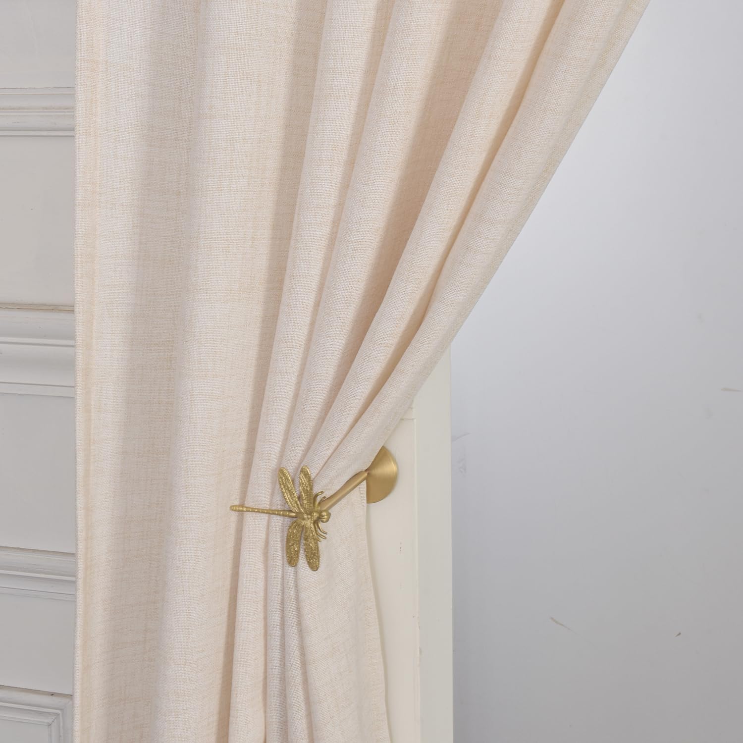 Bow Tie Top Window Curtain Panel, Rustic-Chic Curtain Panel for Living Room or Bedroom, 52 Inches by 84 Inches, Cream, 2 Panels