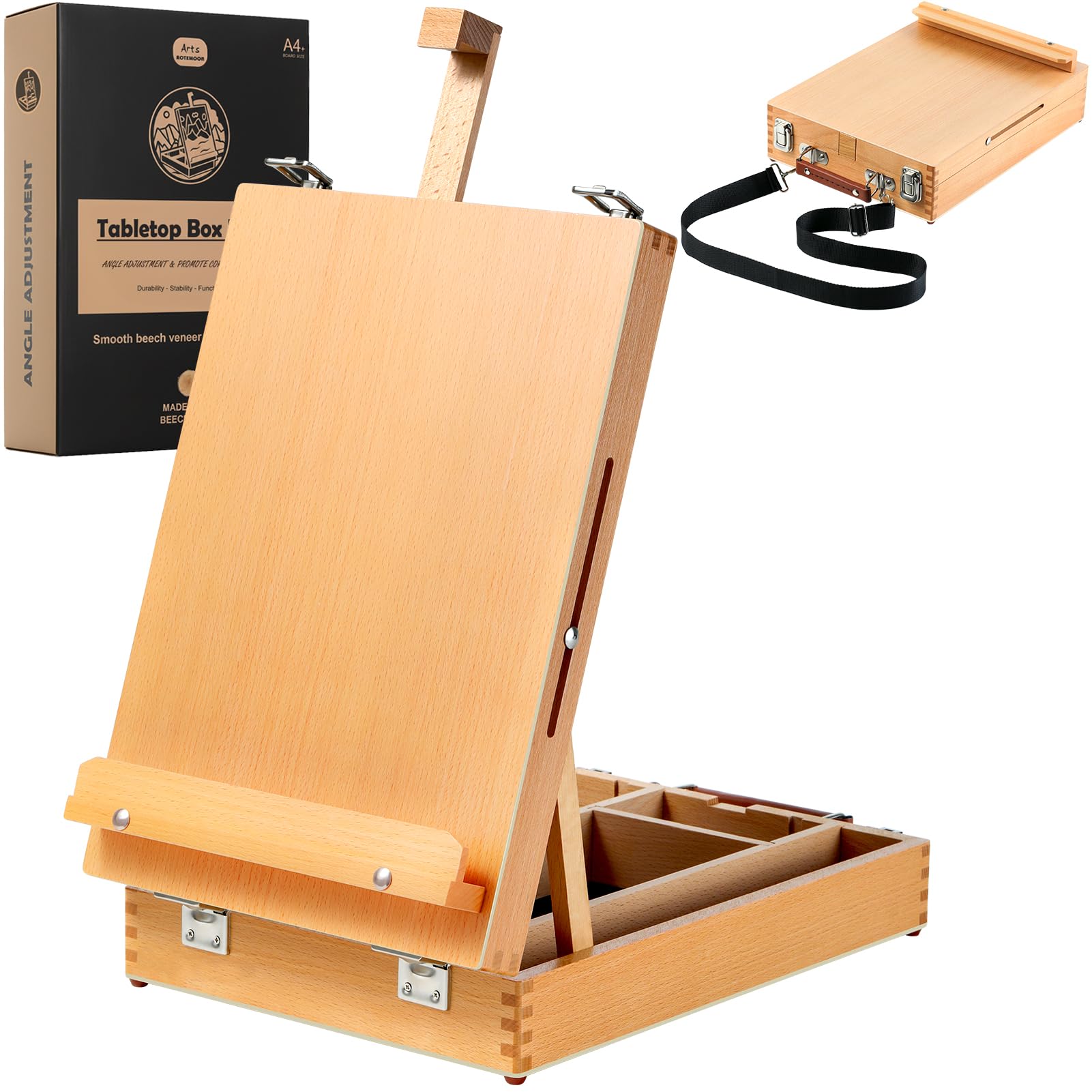 Beechwood Painting Easel Set - Portable Art Studio -10 Beechwood Painting Easel Set - Portable Art Studio -10