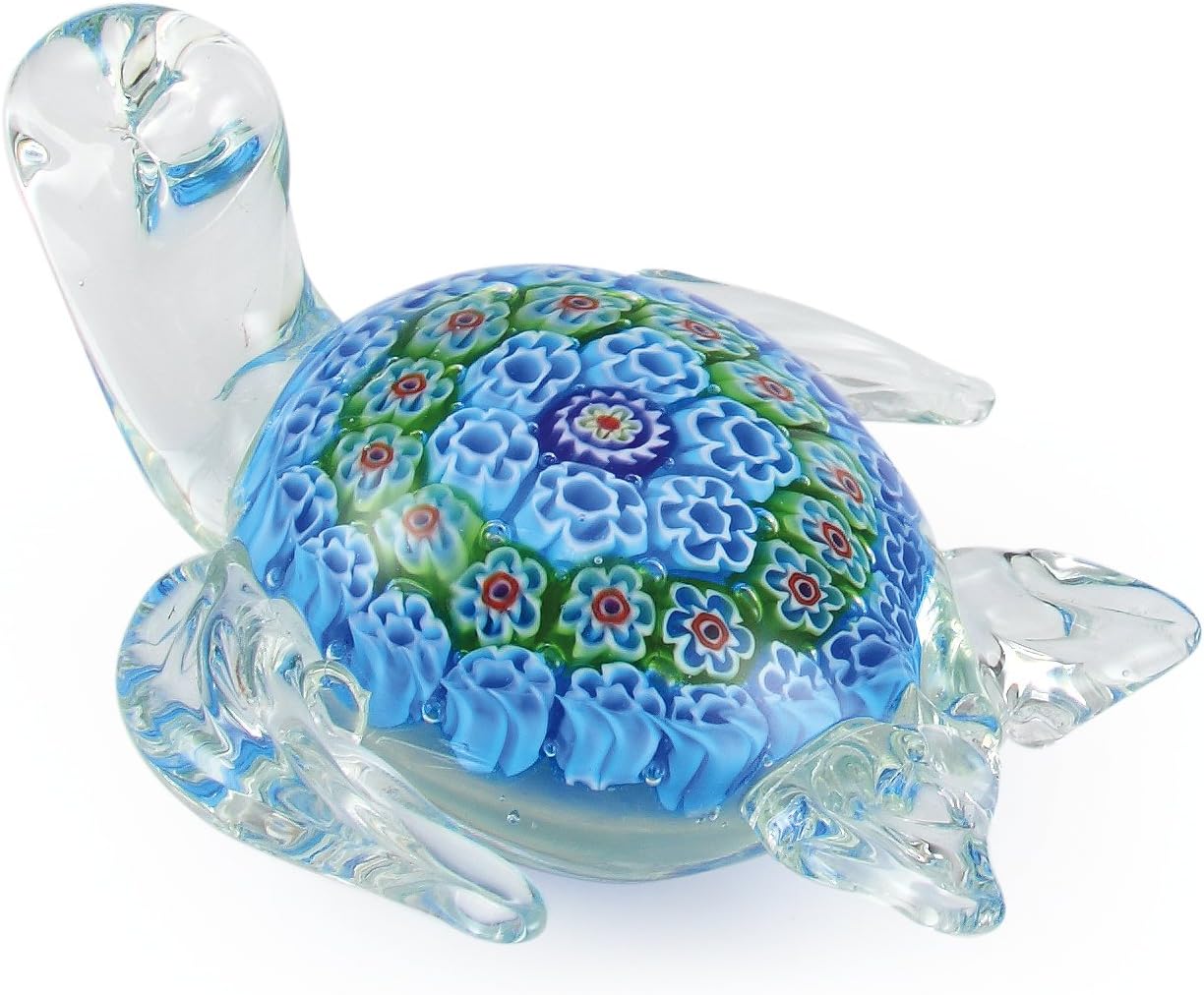 Global Village Millefiori Art Glass Turtle Figurine Paperweight