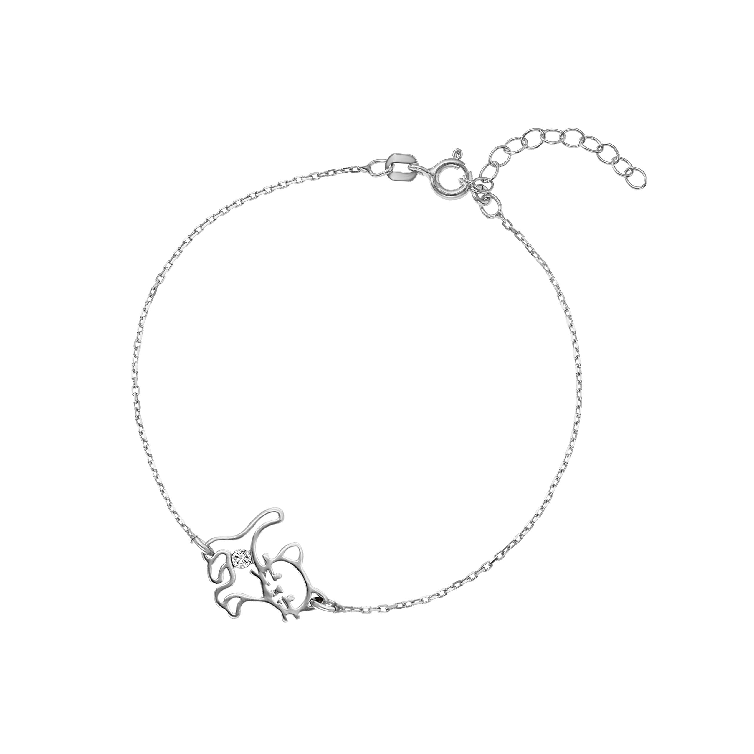 butterfly Zauberhafte Silberkette Und Armband Mit Katzenanhänger Für Kinder