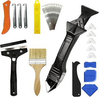 26 Pezzi Raschietto Silicone Professionale. Kit Raschietto in Silicone 3 in 1, Strumento Calafataggio Silicone, Strumento per La Rimozione del Sigillante, Set Raschietto per Guarnizioni