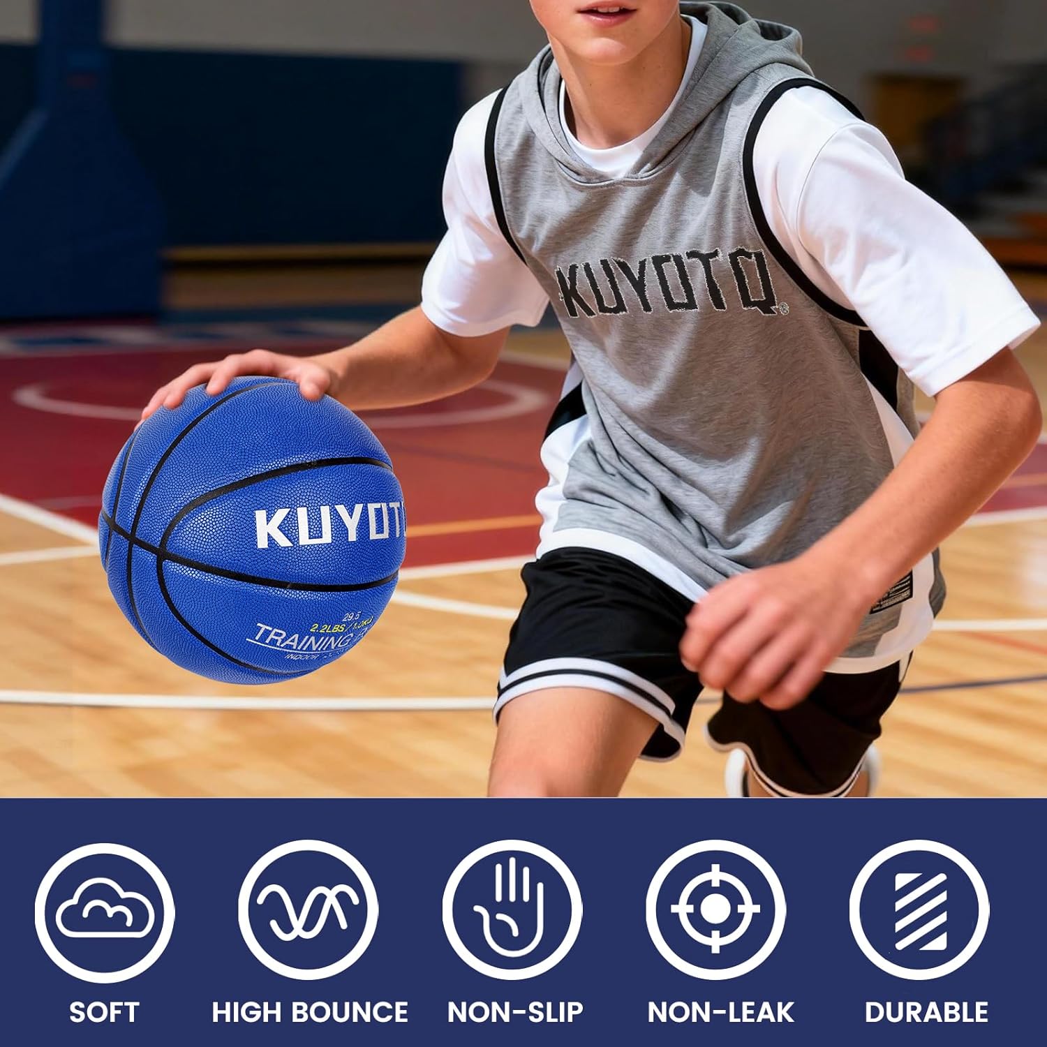 KUYOTQ 3LBS/3.3LBS/2.2LBS Weighted Heavy Training Basketball 29.5/28.5" in and Outdoor Improving Handling Dribbling Passing Rebounding Skill Composite Size 7/6 Weighted Training Basketball Equipment