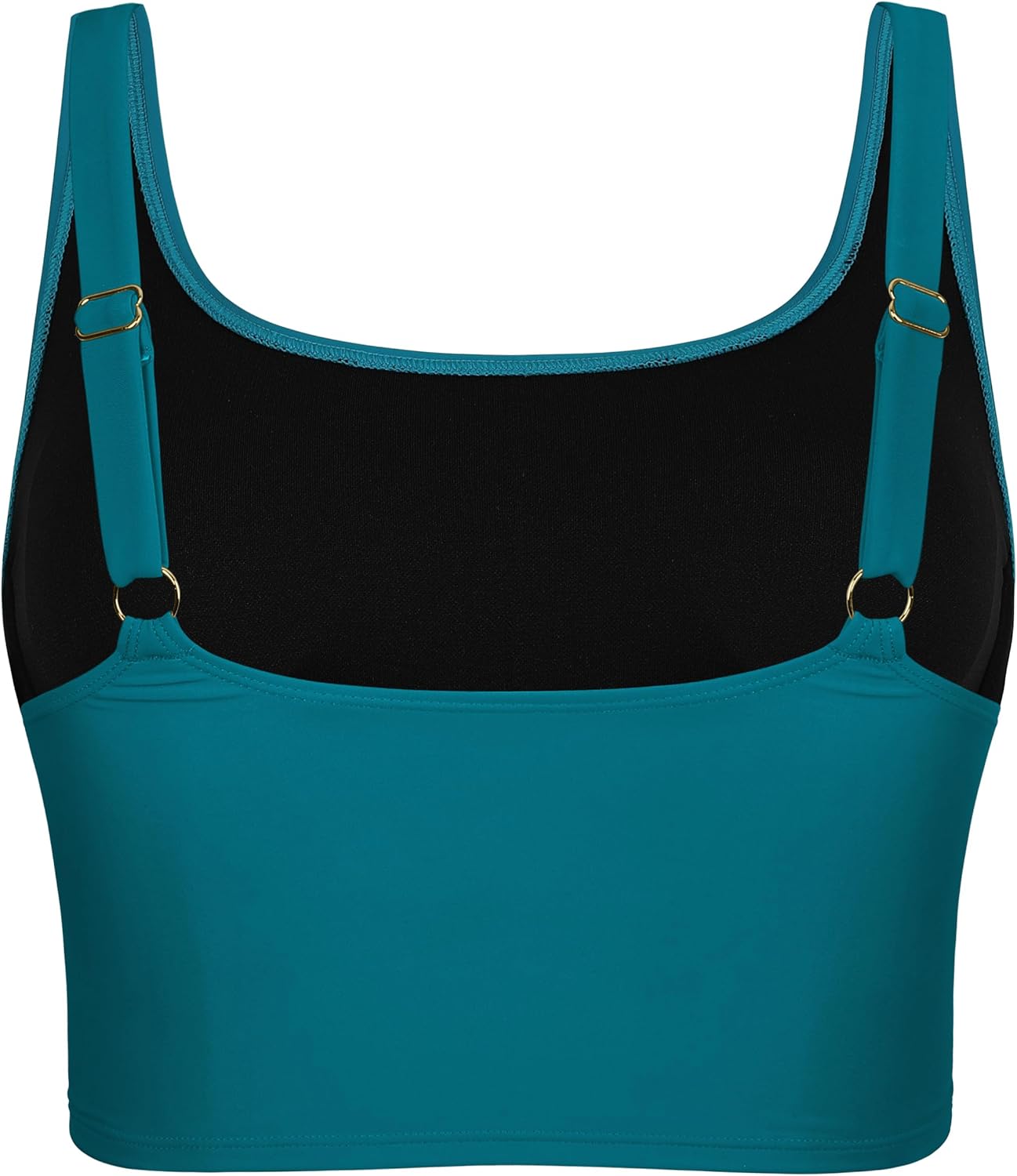 Hilor Women's Modest Underwire Bikini Tops Longline Swim Top Push Up Cropped Tankini Swimsuits - Image 6