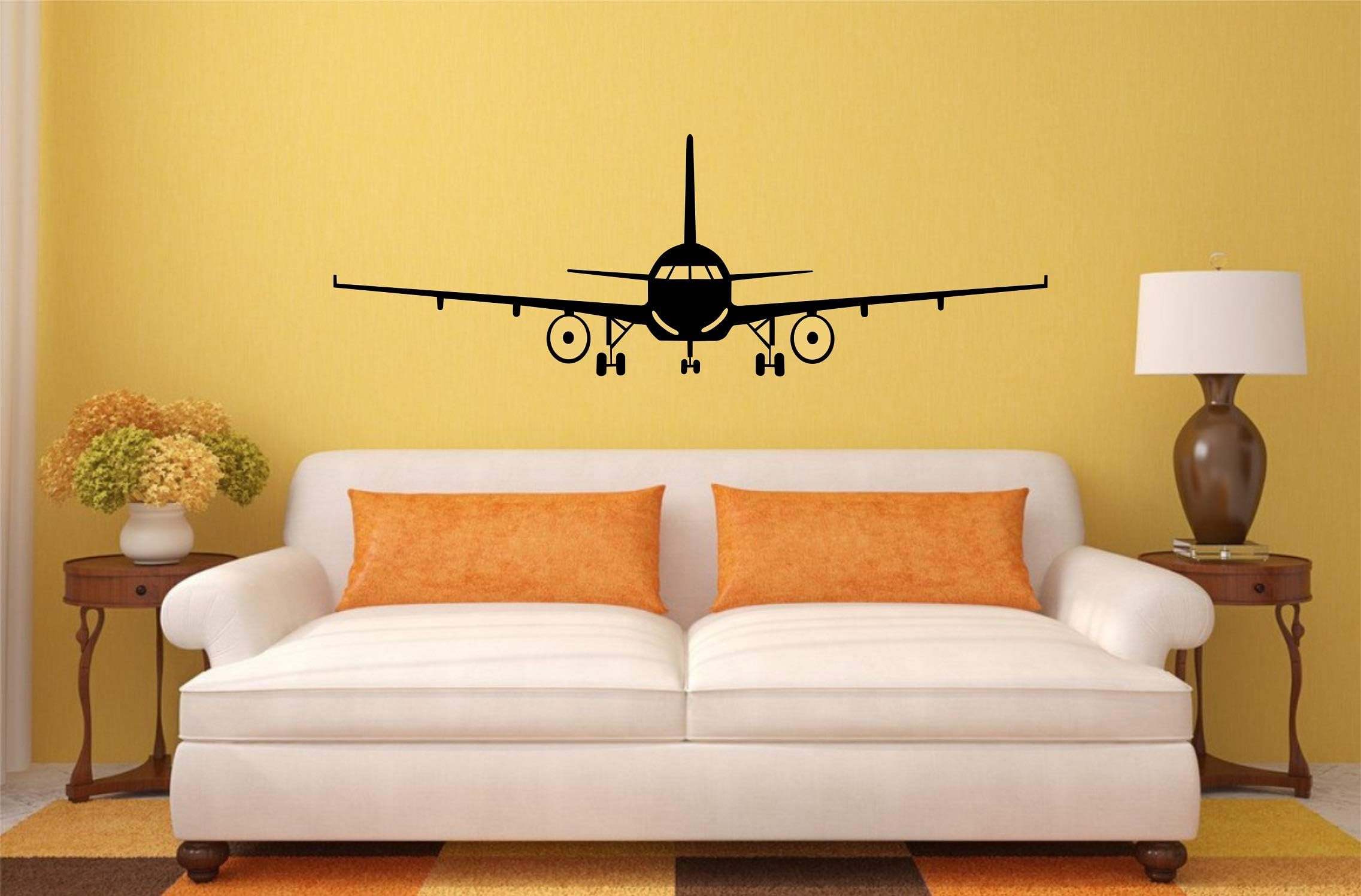 Asmi collectionBlack Airplane Wall Stickers