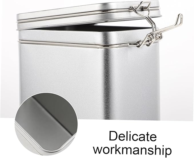 Frasco Cuadrado de Acero Inoxidable para Café Hermético 19x12x8 cm miniatura 6