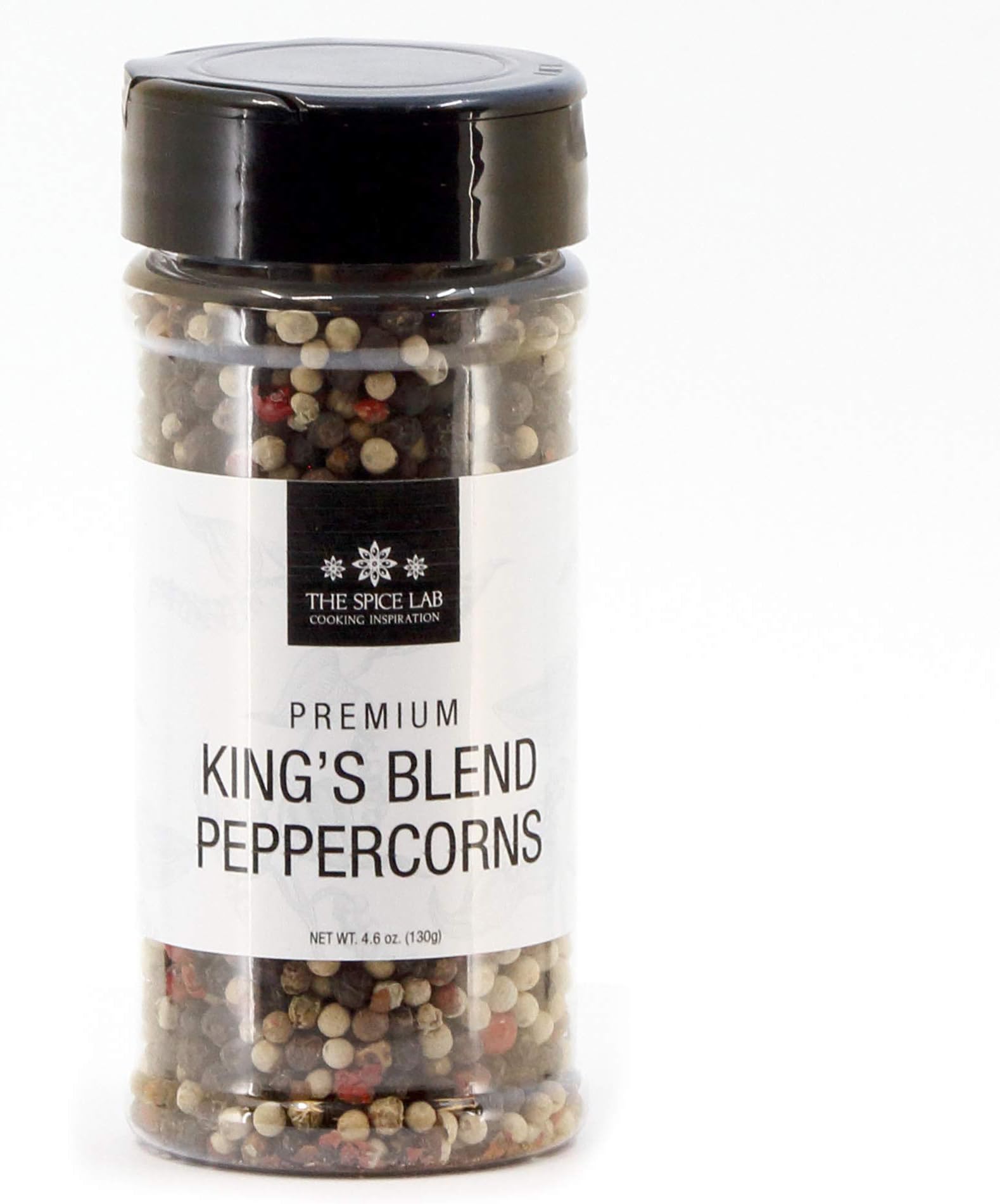 The Spice Lab Rainbow Peppercorn - Mixed Peppercorns with Pimenta (All Spice) – 4.6 oz. Seasoning Shaker - Kings Peppercorn Medley - All Natural OU Kosher Gluten Free - Peppercorns for Grinder Refill