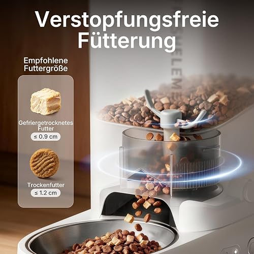 PETKIT Distributore Automatico Cibo Gatti, 3L Distributore Automatico Cibo Cani,2.4G WiFi,1-10 Pasti,1-15 Giorni,Ciotola in Acciaio Inox 304,Tecnologia Fresh Lock - 5