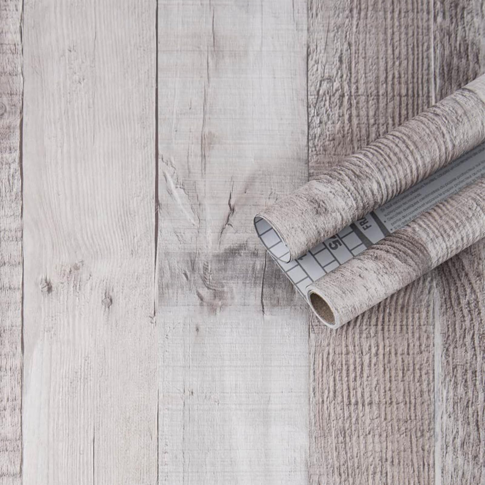 Art3d 17.7"x78.7" Peel and Stick Wallpaper - Decorative Self Adhesive Vinyl Film Wood Grain Wallpaper for Furniture Cabinet Countertop Shelf Paper, Brownish Shiplap Wallpaper