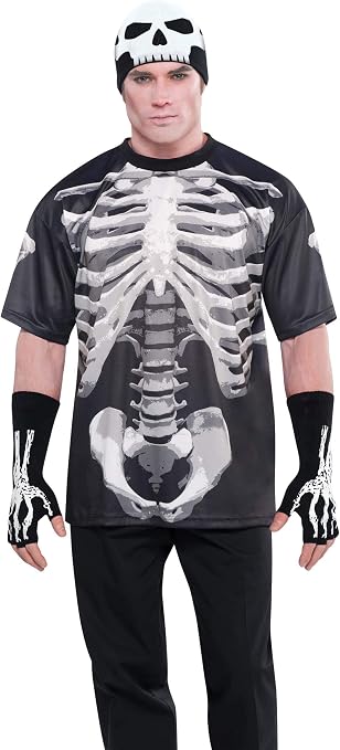 amscan 840971 Black Skeleton T-Shirt 