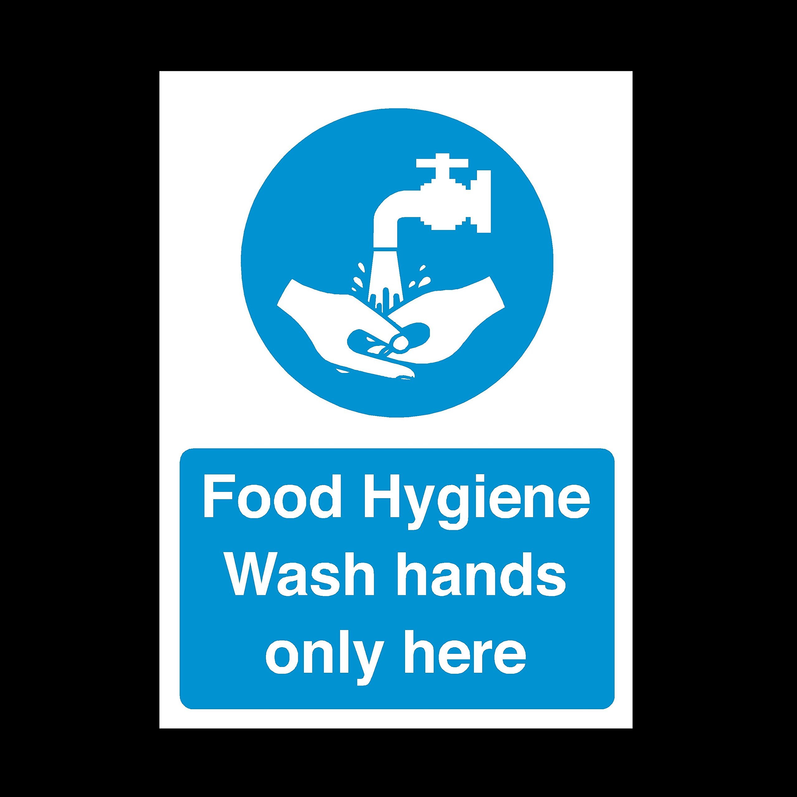 Ussp&S Food Hygiene Wash Hands Only Here Sticker/Self Adhesive Sign - Food Preparation/Safety/Wash Hands/Clean/Kitchen (Misc54)