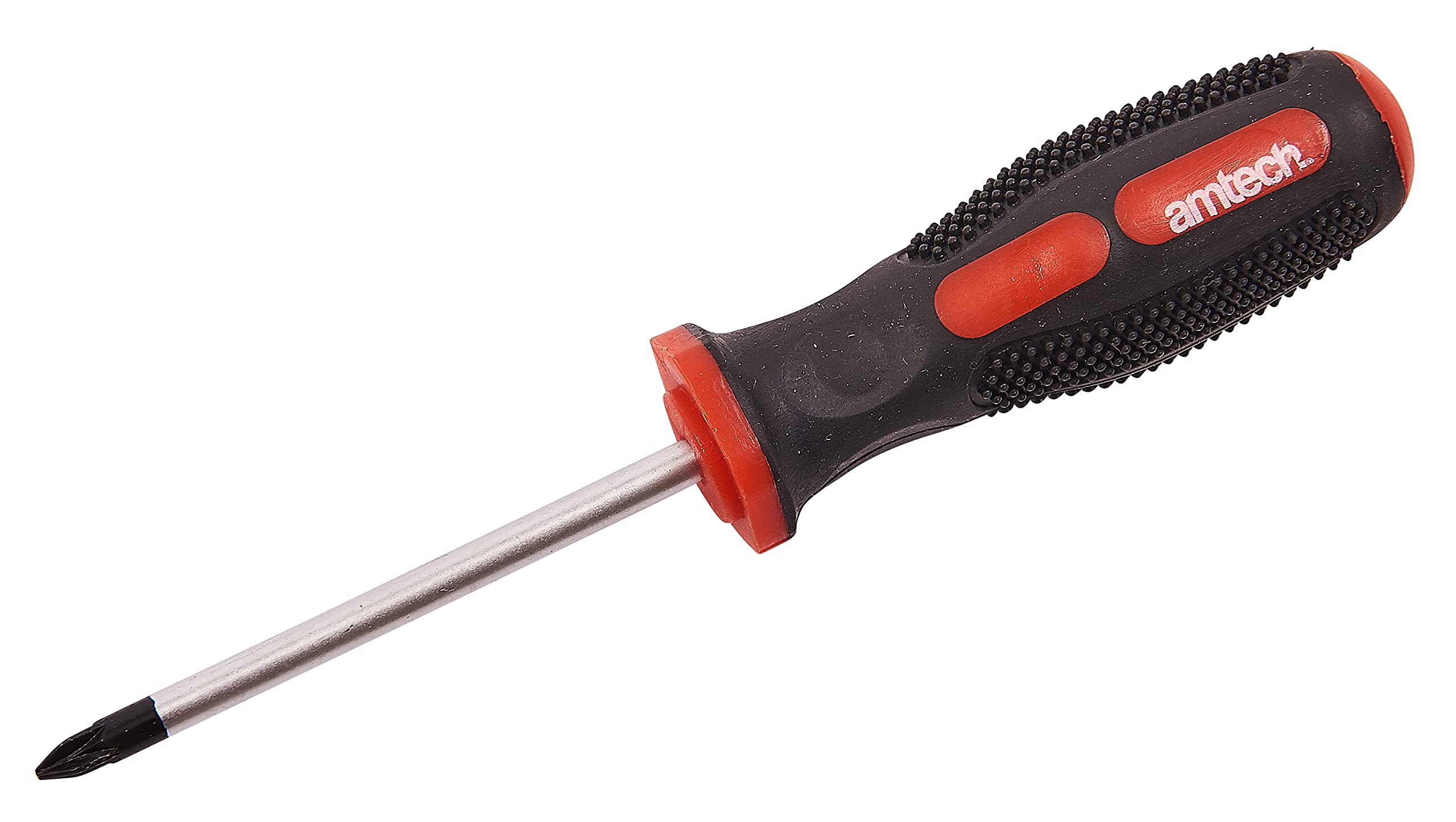 Amtech Black & Red No.1 Pozi 7.5 Cm Screwdriver, Chrome Vanadium Steel With Magnetised Tip And Soft-Grip Handle For Precision Diy And Assembly Tasks