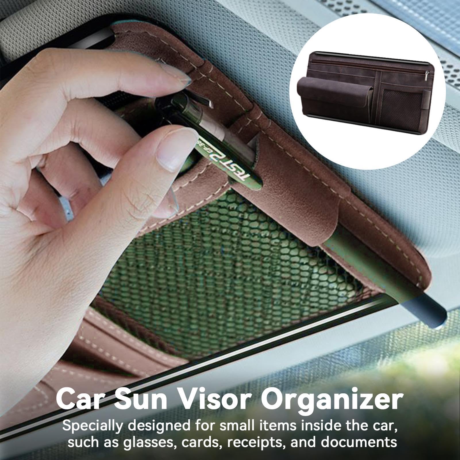 Produktbild von Leder-Netztasche Für Auto, Netzhalter, Mehrzweck-Tasche Für