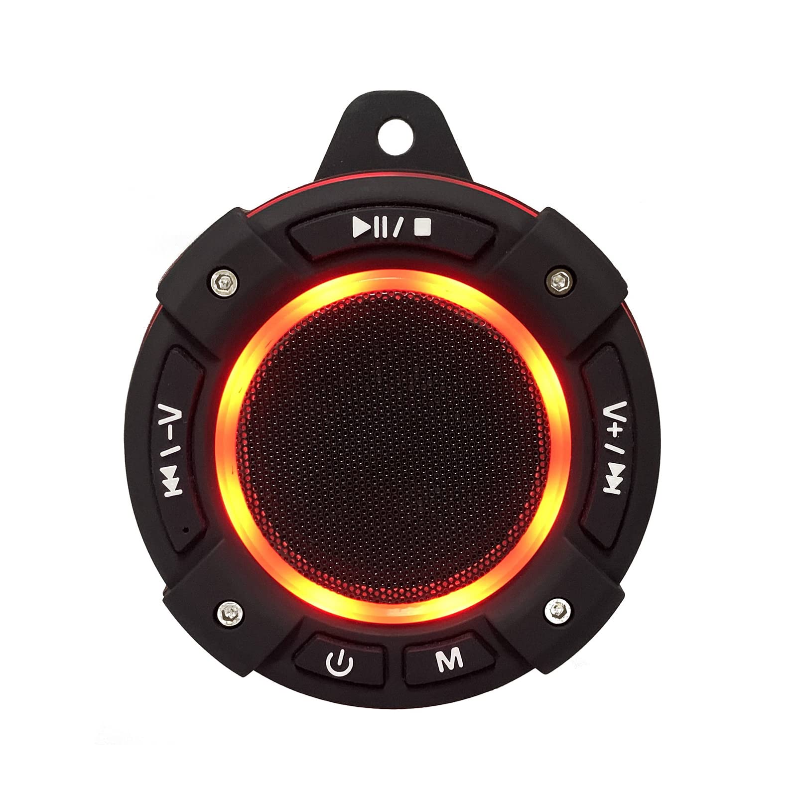 Głośnik prysznicowy Bluetooth, wodoodporne przenośne radia FM Bluetooth IPX7, ze światłem LED, prawdziwe bezprzewodowe stereo dla kajaka, plaży, prezentów dla mężczyzn,Black