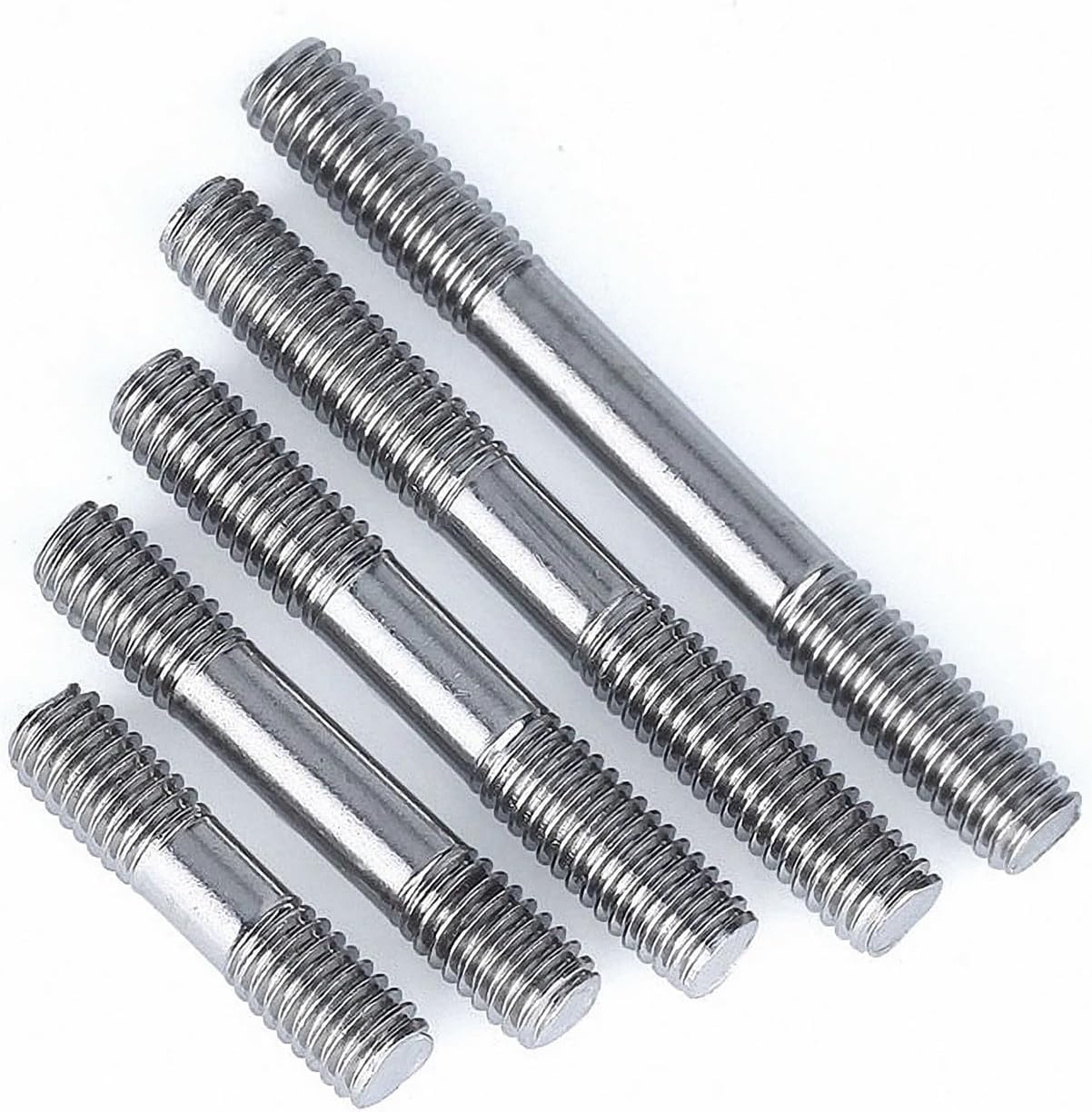 Śruby dwustronne ze stali nierdzewnej 316 | Srebrne mocowanie przemysłowe M6-M12 40-150mm(Silver M8 (1pcs),70mm)