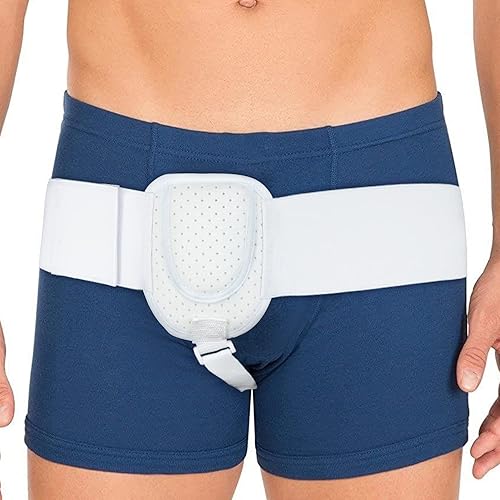 Cinturón de hernia para hombres y mujeres, soporte para hernia de ingle con almohadillas de compresión extraíbles, soporte de cinturón de hernia